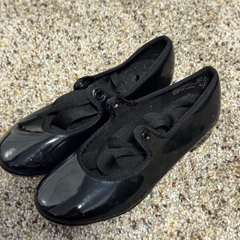 Black Patent Leather Tap Shoes Size 10M